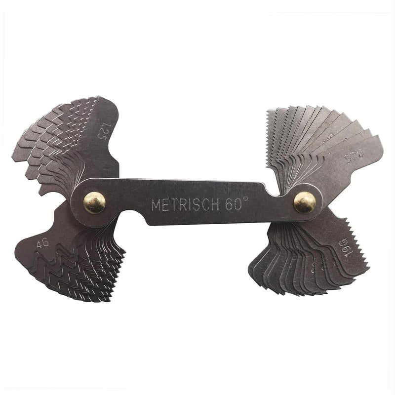 LYECUN 2 in 1 Thread Gauge, Metric 60 Degree and Whitworth 55 Degree(Metric and Imperial), Thread Pitch Gauge for Thread Size Measurement - Image 1